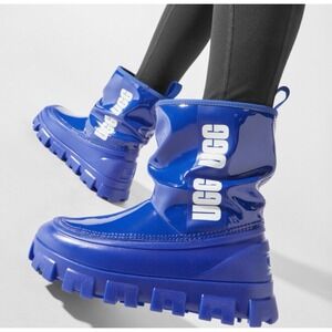 UGG CLASSIC BRELLAH MINI REGAL BLUE Platform Waterproof Ankle Boots WOMEN'S US 7